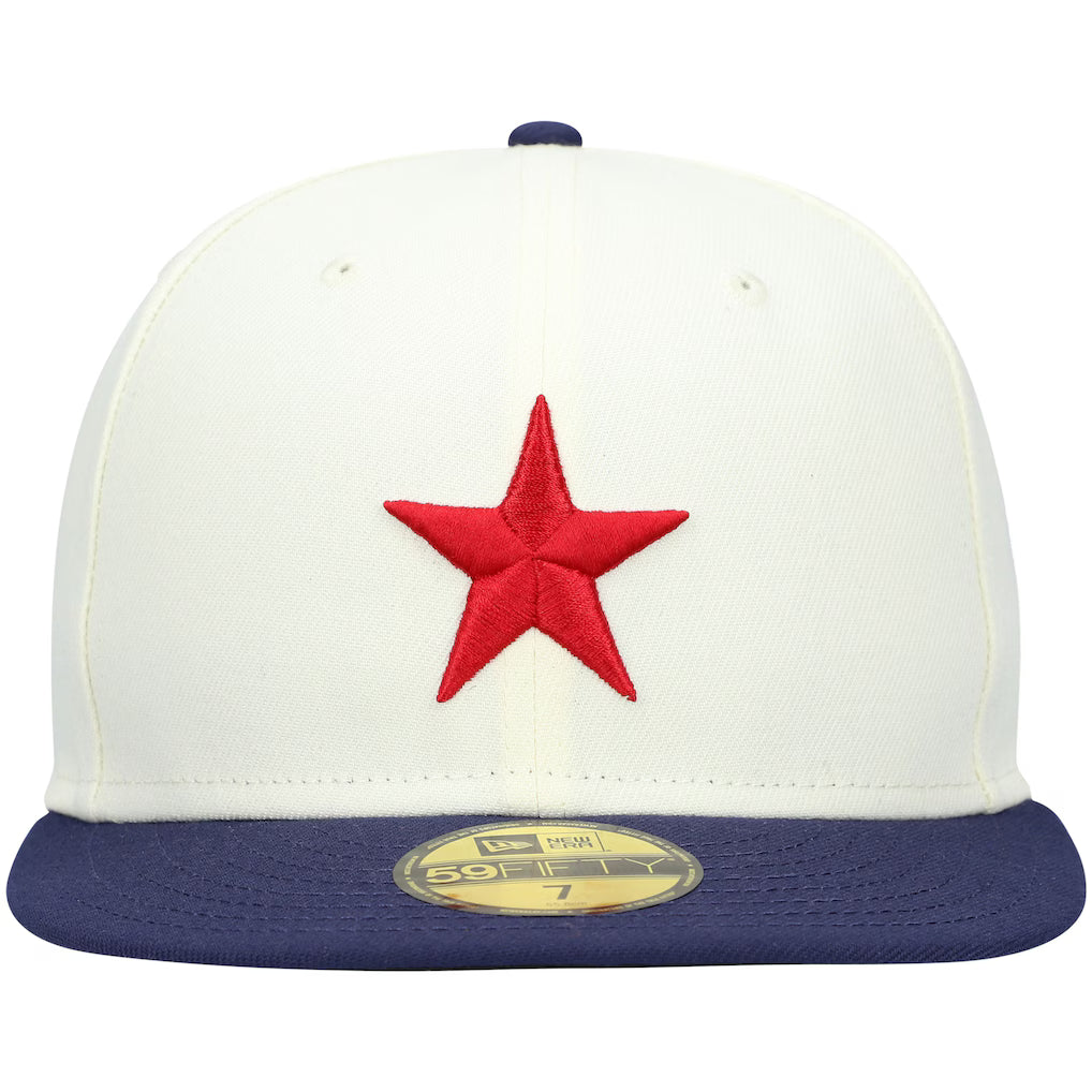 Men's Detroit Stars New Era White Cooperstown Collection TurnBack The Clock 59FIFTY Fitted Hat