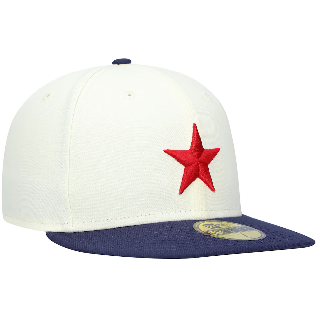 Men's Detroit Stars New Era White Cooperstown Collection TurnBack The Clock 59FIFTY Fitted Hat