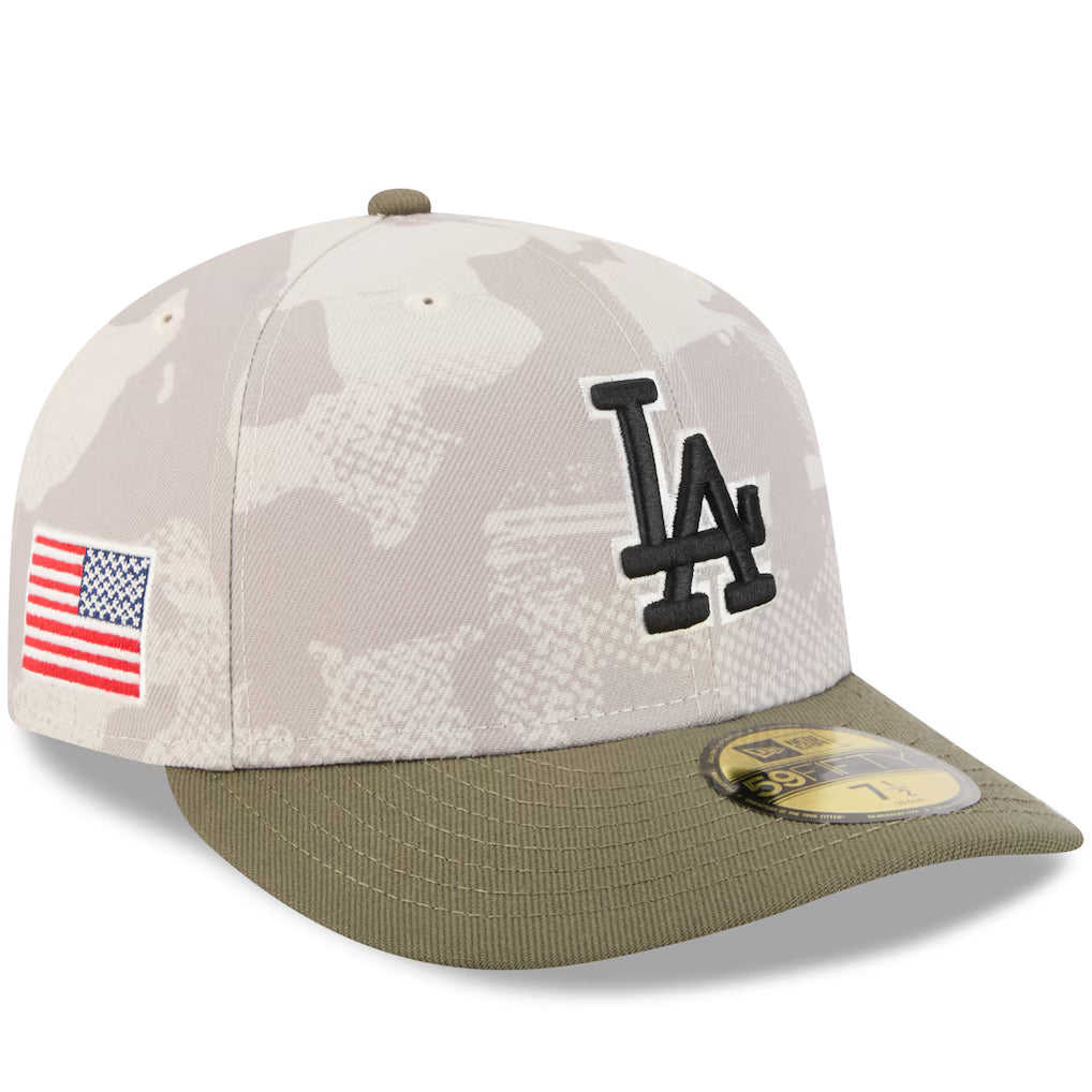 Men's Los Angeles Dodgers New Era Light Beige/Olive 2025Armed Forces Day 59FIFTY Fitted Hat