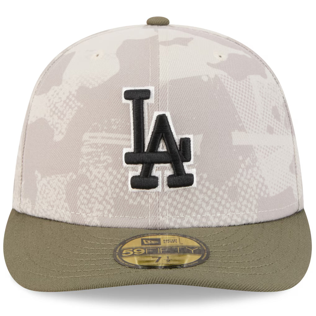 Men's Los Angeles Dodgers New Era Light Beige/Olive 2025Armed Forces Day 59FIFTY Fitted Hat