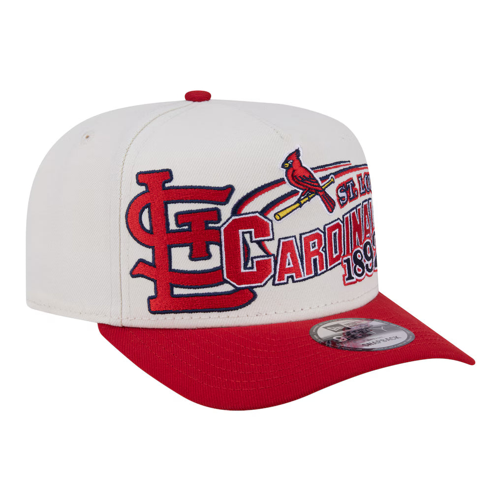 Men's St. Louis Cardinals New Era Cream/Red Classic A-Frame9FIFTY Snapback Hat