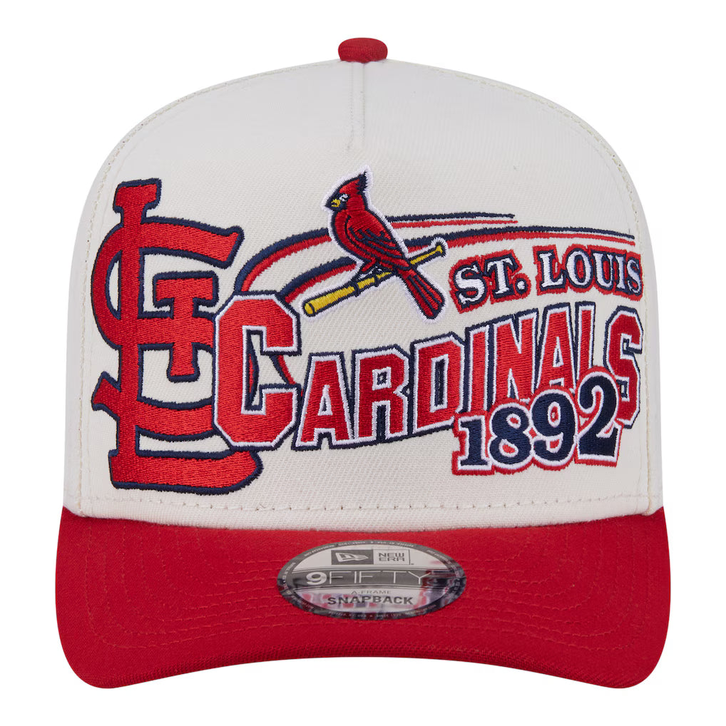 Men's St. Louis Cardinals New Era Cream/Red Classic A-Frame9FIFTY Snapback Hat