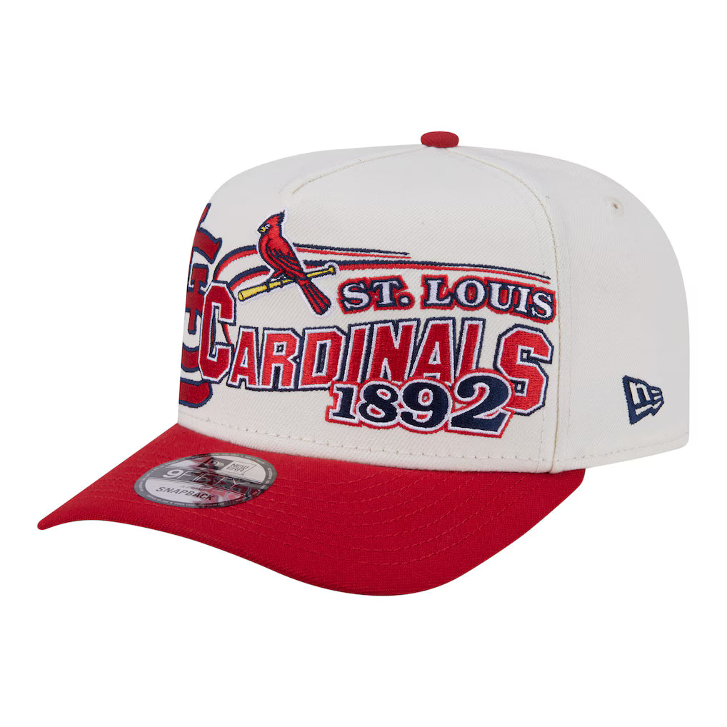 Men's St. Louis Cardinals New Era Cream/Red Classic A-Frame9FIFTY Snapback Hat